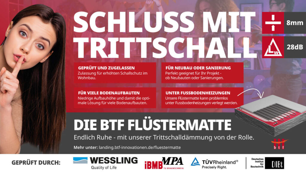 Produktbild BTF FLÜSTERMATTE 8 MM MIT TRENNLAGE