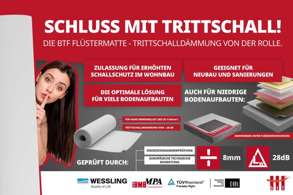 Produktbild BTF FLÜSTERMATTE 8 MM OHNE TRENNLAGE